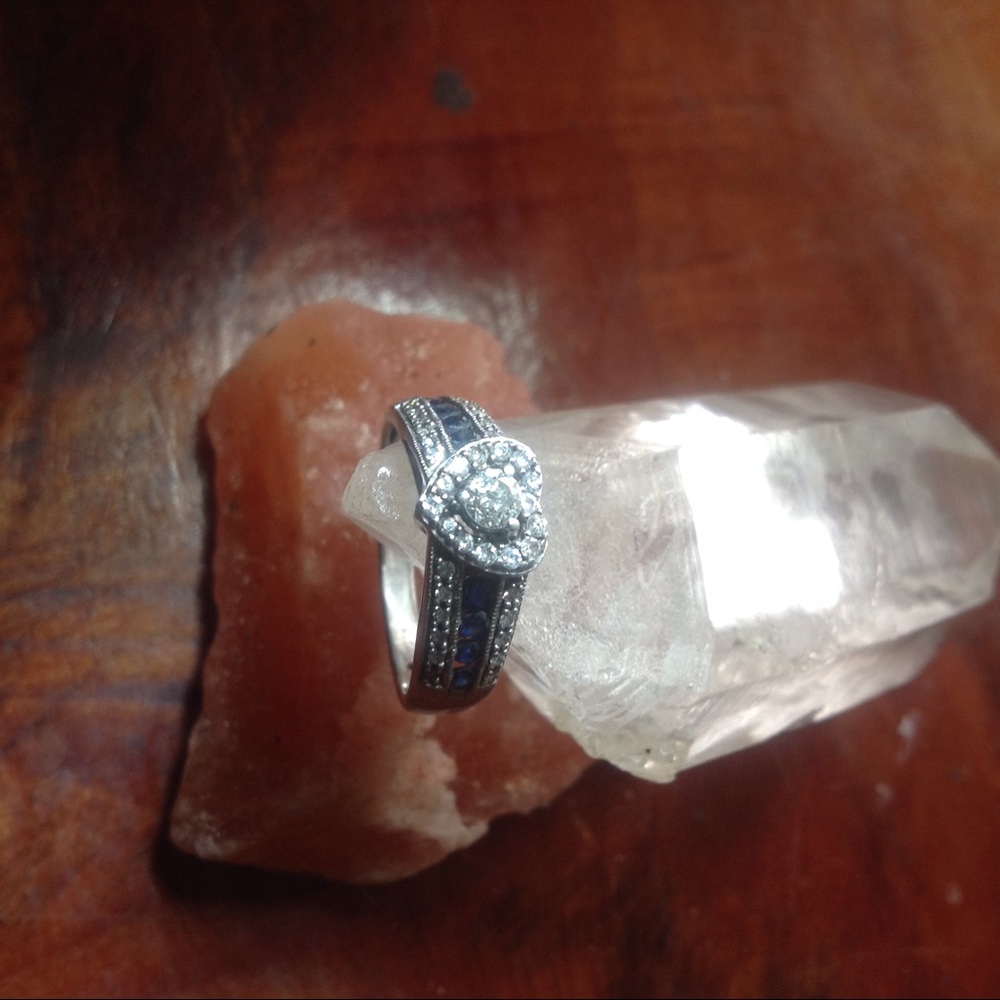 I Said Yes.  3/8 Ct. T.W.  Diamond &Sapphire Ring